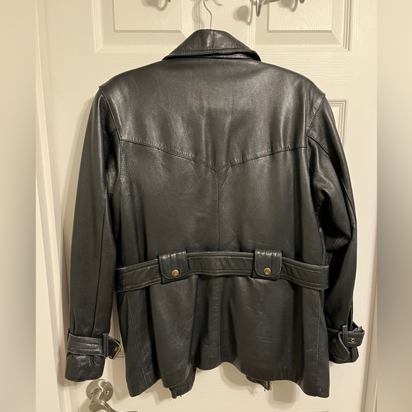 Ladies 90s Vintage Leather Jacket Size Medium - Picture 5 of 15